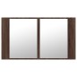 vidaXL Armario espejo de baño LED acrílico marrón roble 80x12x45 cm vidaXL Armario espejo de baño LED acrílico marrón roble 80x12x45 cm