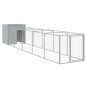 vidaXL Caseta perros corral acero galvanizado gris claro 110x609x110cm vidaXL Caseta perros corral acero galvanizado gris claro 110x609x110cm