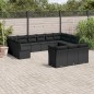 vidaXL Set de sofás de jardín y cojines 13 pzas ratán sintético negro vidaXL Set de sofás de jardín y cojines 13 pzas ratán sintético negro