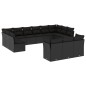 vidaXL Set de sofás de jardín y cojines 13 pzas ratán sintético negro vidaXL Set de sofás de jardín y cojines 13 pzas ratán sintético negro
