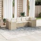 vidaXL Set sofás de jardín 7 piezas y cojines ratán sintético beige vidaXL Set sofás de jardín 7 piezas y cojines ratán sintético beige