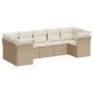 vidaXL Set sofás de jardín 7 piezas y cojines ratán sintético beige vidaXL Set sofás de jardín 7 piezas y cojines ratán sintético beige