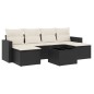 vidaXL Set de comedor de jardín 7 pzas y cojines ratán sintético negro vidaXL Set de comedor de jardín 7 pzas y cojines ratán sintético negro