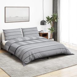 vidaXL Juego de funda nórdica algodón gris 140x200 cm