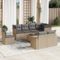 vidaXL Set de sofás de jardín 9 pzas con cojines ratán sintético beige vidaXL Set de sofás de jardín 9 pzas con cojines ratán sintético beige