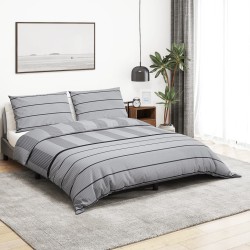 vidaXL Juego de funda nórdica algodón gris 135x200 cm