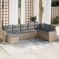 vidaXL Juego de sofás de jardín con cojines beige 8 pzas ratán PE vidaXL Juego de sofás de jardín con cojines beige 8 pzas ratán PE