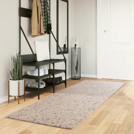 vidaXL Alfombra peluda de pelo largo moderna PAMPLONA beige 80x250 cm