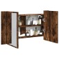 vidaXL Armario espejo de baño LED acrílico roble ahumado 80x12x45 cm vidaXL Armario espejo de baño LED acrílico roble ahumado 80x12x45 cm
