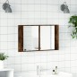 vidaXL Armario espejo de baño LED acrílico roble ahumado 80x12x45 cm vidaXL Armario espejo de baño LED acrílico roble ahumado 80x12x45 cm