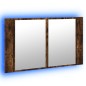 vidaXL Armario espejo de baño LED acrílico roble ahumado 80x12x45 cm vidaXL Armario espejo de baño LED acrílico roble ahumado 80x12x45 cm