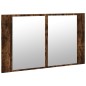 vidaXL Armario espejo de baño LED acrílico roble ahumado 80x12x45 cm vidaXL Armario espejo de baño LED acrílico roble ahumado 80x12x45 cm