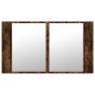 vidaXL Armario espejo de baño LED acrílico roble ahumado 80x12x45 cm vidaXL Armario espejo de baño LED acrílico roble ahumado 80x12x45 cm