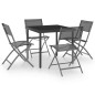 vidaXL Juego de comedor para jardín 5 piezas acero vidaXL Juego de comedor para jardín 5 piezas acero