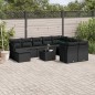vidaXL Set de sofás de jardín 10 pzas cojines ratán sintético negro vidaXL Set de sofás de jardín 10 pzas cojines ratán sintético negro