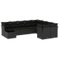 vidaXL Set de sofás de jardín 10 pzas cojines ratán sintético negro vidaXL Set de sofás de jardín 10 pzas cojines ratán sintético negro