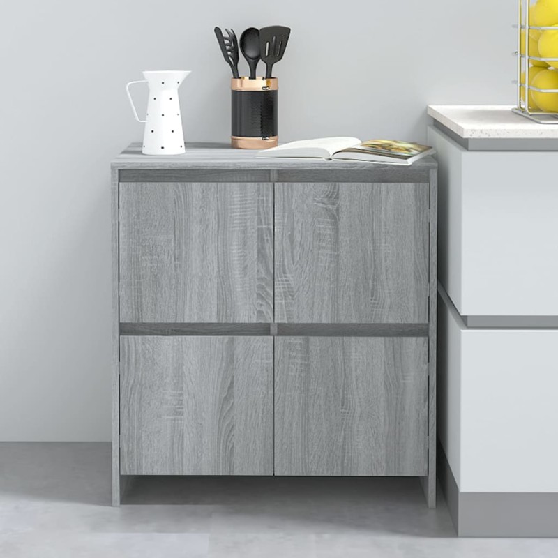 vidaXL Aparador de madera contrachapada gris Sonoma 70x41x75 cm vidaXL Aparador de madera contrachapada gris Sonoma 70x41x75 cm