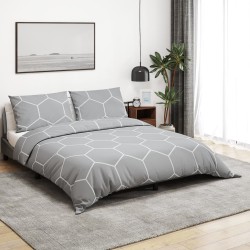vidaXL Juego de funda nórdica algodón gris 260x240 cm