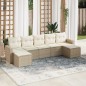 vidaXL Set sofás de jardín 7 piezas y cojines ratán sintético beige vidaXL Set sofás de jardín 7 piezas y cojines ratán sintético beige