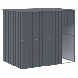 vidaXL Caseta perros con tejado acero galvanizado gris 214x153x181 cm