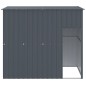 vidaXL Caseta perros con tejado acero galvanizado gris 214x153x181 cm