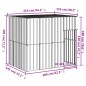 vidaXL Caseta perros con tejado acero galvanizado gris 214x153x181 cm