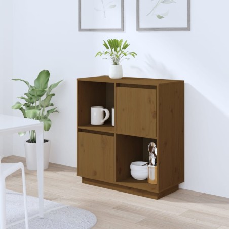 vidaXL Aparador de madera maciza de pino marrón miel 74x35x80 cm