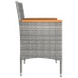 vidaXL Juego de silla de jardín y taburete 4 piezas ratán PE gris vidaXL Juego de silla de jardín y taburete 4 piezas ratán PE gris