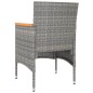 vidaXL Juego de silla de jardín y taburete 4 piezas ratán PE gris vidaXL Juego de silla de jardín y taburete 4 piezas ratán PE gris