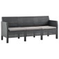 vidaXL Set de muebles de jardín 2 pzas cojines PP ratán gris antracita vidaXL Set de muebles de jardín 2 pzas cojines PP ratán gris antracita