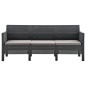 vidaXL Set de muebles de jardín 2 pzas cojines PP ratán gris antracita vidaXL Set de muebles de jardín 2 pzas cojines PP ratán gris antracita