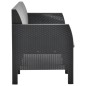 vidaXL Set de muebles de jardín 2 pzas cojines PP ratán gris antracita vidaXL Set de muebles de jardín 2 pzas cojines PP ratán gris antracita