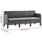 vidaXL Set de muebles de jardín 2 pzas cojines PP ratán gris antracita vidaXL Set de muebles de jardín 2 pzas cojines PP ratán gris antracita