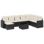 vidaXL Set de sofás de jardín 8 piezas y cojines ratán sintético negro vidaXL Set de sofás de jardín 8 piezas y cojines ratán sintético negro