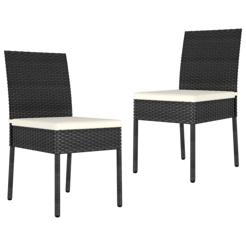vidaXL Sillas de comedor de jardín 2 unidades ratán sintético negro vidaXL Sillas de comedor de jardín 2 unidades ratán sintético negro