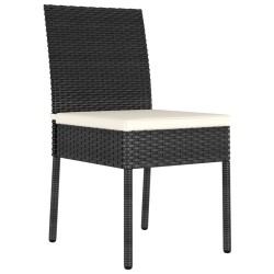 vidaXL Sillas de comedor de jardín 2 unidades ratán sintético negro