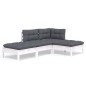 vidaXL Muebles de jardín 4 pzas con cojines madera maciza de pino vidaXL Muebles de jardín 4 pzas con cojines madera maciza de pino