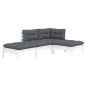 vidaXL Muebles de jardín 4 pzas con cojines madera maciza de pino vidaXL Muebles de jardín 4 pzas con cojines madera maciza de pino