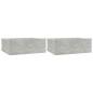 vidaXL Mesitas de noche flotantes 2 ud madera ingeniería gris hormigón vidaXL Mesitas de noche flotantes 2 ud madera ingeniería gris hormigón