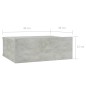 vidaXL Mesitas de noche flotantes 2 ud madera ingeniería gris hormigón vidaXL Mesitas de noche flotantes 2 ud madera ingeniería gris hormigón