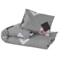 vidaXL Juego de funda nórdica algodón gris 200x200 cm