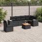 vidaXL Set de comedor de jardín 7 pzas y cojines ratán sintético negro vidaXL Set de comedor de jardín 7 pzas y cojines ratán sintético negro