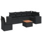 vidaXL Set de comedor de jardín 7 pzas y cojines ratán sintético negro vidaXL Set de comedor de jardín 7 pzas y cojines ratán sintético negro