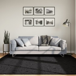 vidaXL Alfombra peluda de pelo largo moderna PAMPLONA negra 200x200 cm