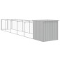 vidaXL Caseta perros corral acero galvanizado gris claro 110x609x110cm vidaXL Caseta perros corral acero galvanizado gris claro 110x609x110cm