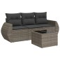 vidaXL Set de sofás de jardín 4 pzas y cojines ratán sintético gris vidaXL Set de sofás de jardín 4 pzas y cojines ratán sintético gris