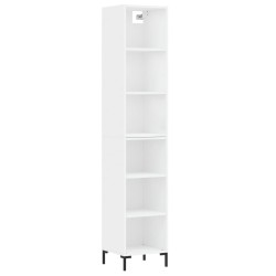 vidaXL Aparador alto madera contrachapada blanco 34,5x32,5x180 cm