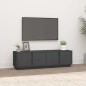 vidaXL Mueble de TV madera maciza de pino gris 140x40x40 cm