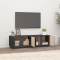 vidaXL Mueble de TV madera maciza de pino gris 140x40x40 cm