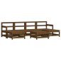 vidaXL Juego de muebles jardín 7 pzas madera maciza pino marrón miel vidaXL Juego de muebles jardín 7 pzas madera maciza pino marrón miel